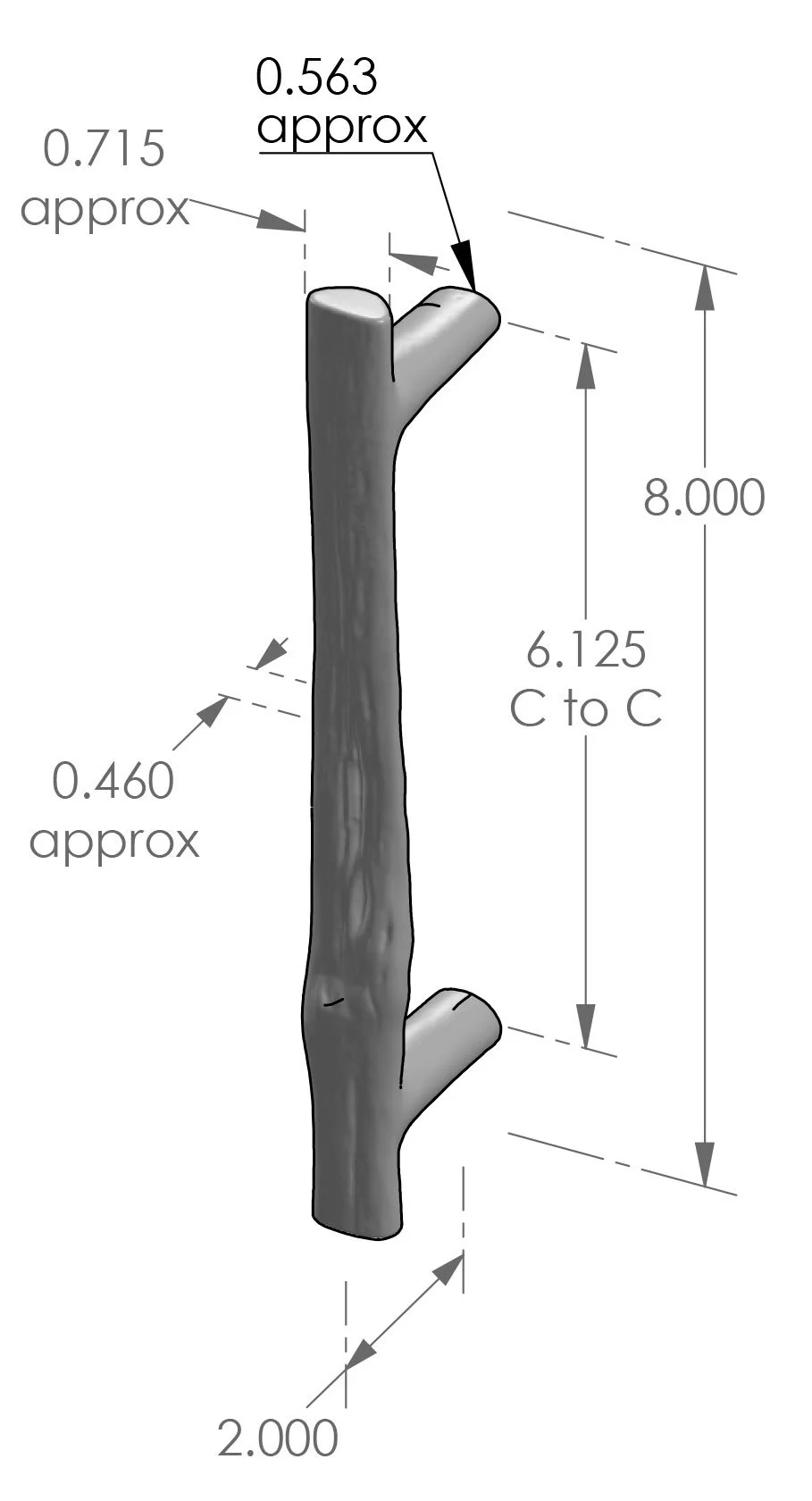 CK-727 Cactus Cabinet Pull Specifications