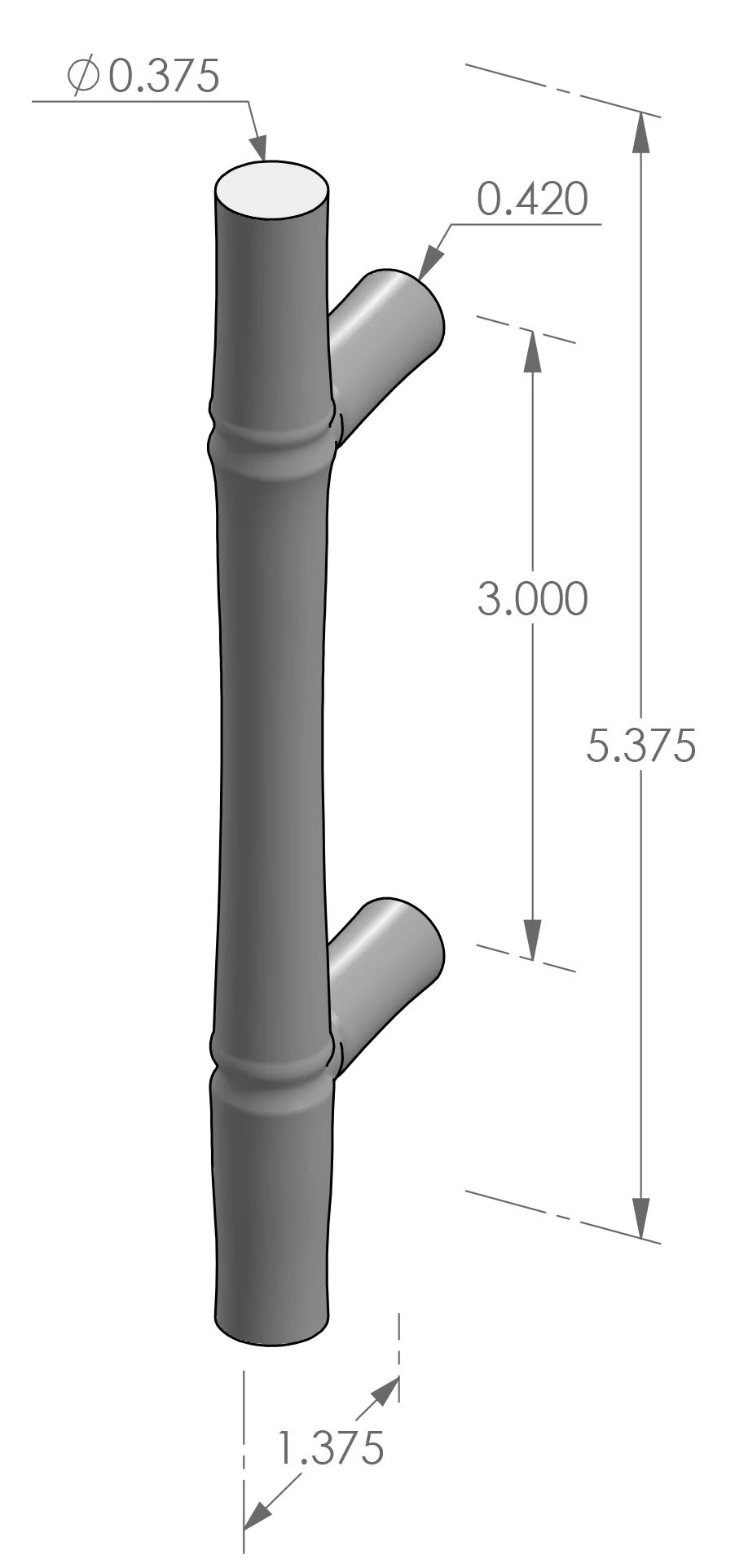 CK-1305 Bamboo Cabinet Pull Specifications