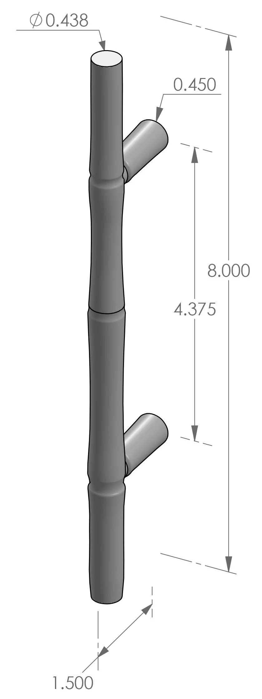 CK-1307 Bamboo Cabinet Pull Specifications