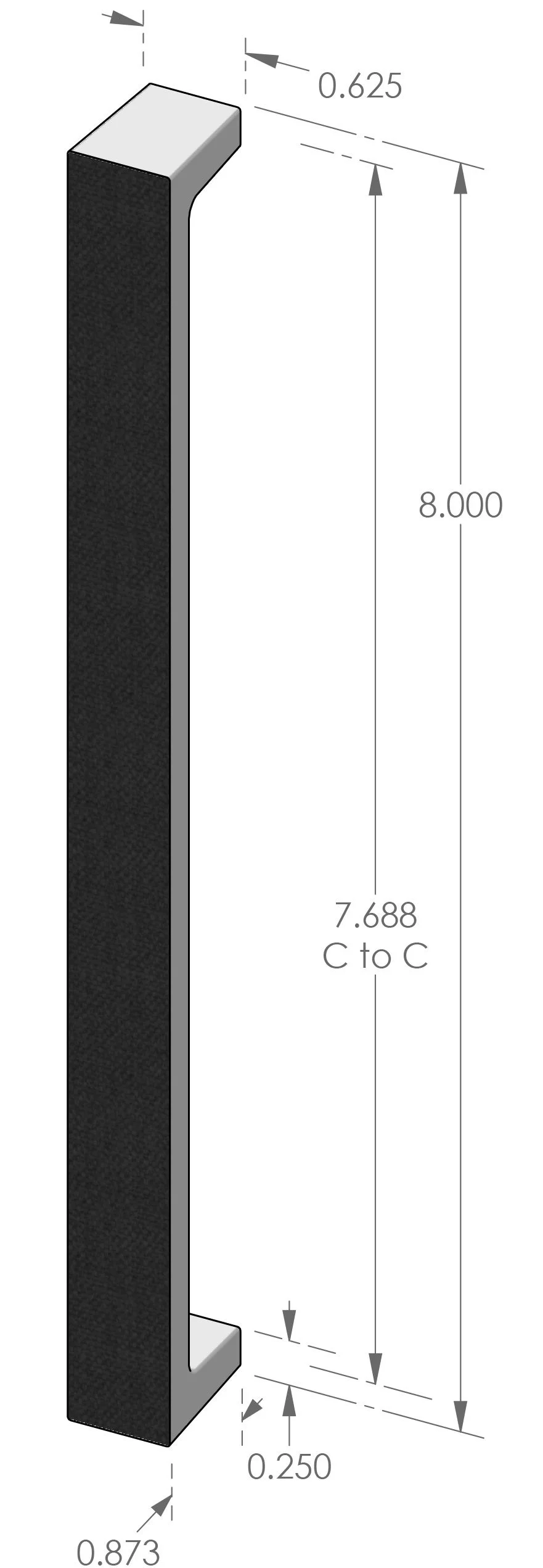 CK-2250-8 Burlap Cabinet Pull Specifications