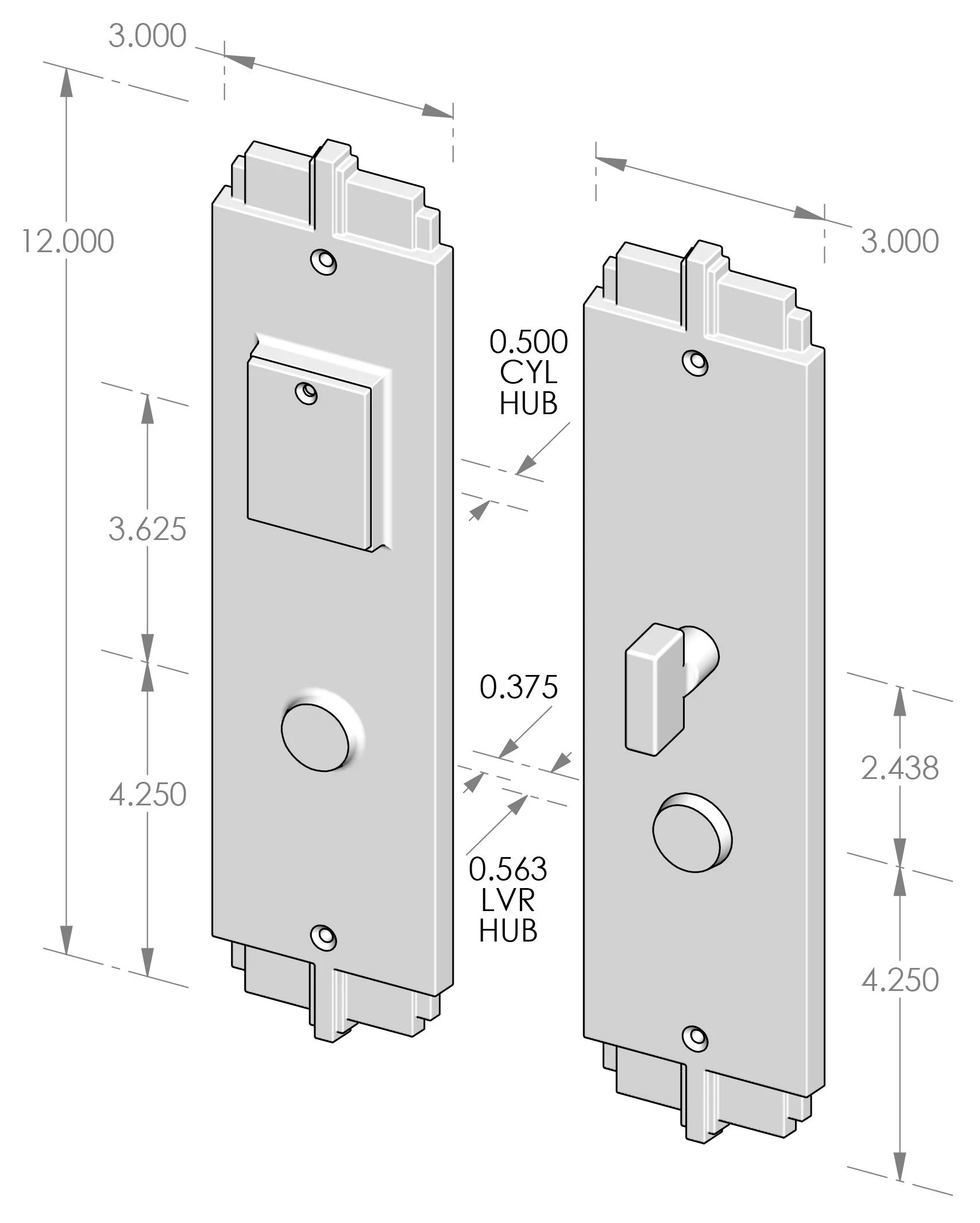 CS-461ML Mortise Lock Door Entry Set Specifications
