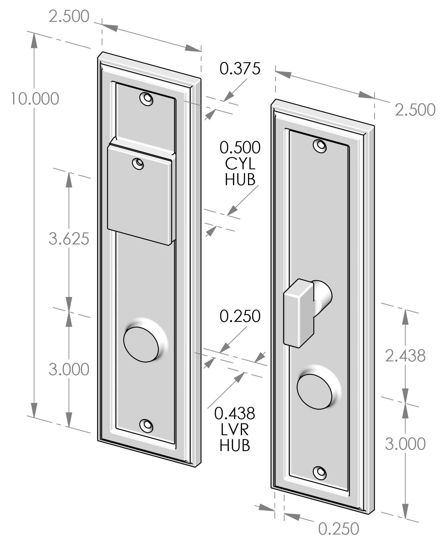 CS-2510ML Mortise Lock Door Entry Set Specifications