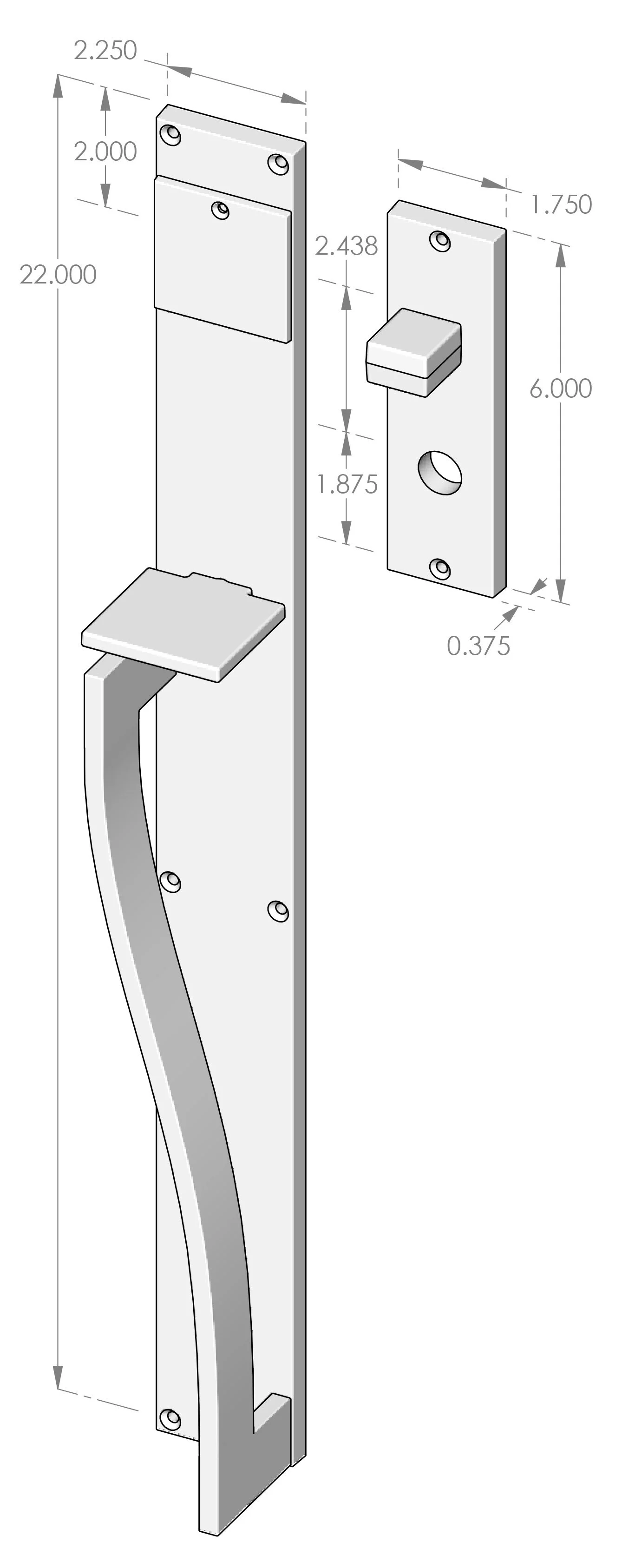 TS-L222 The Lift Handle Entry Set Specifications