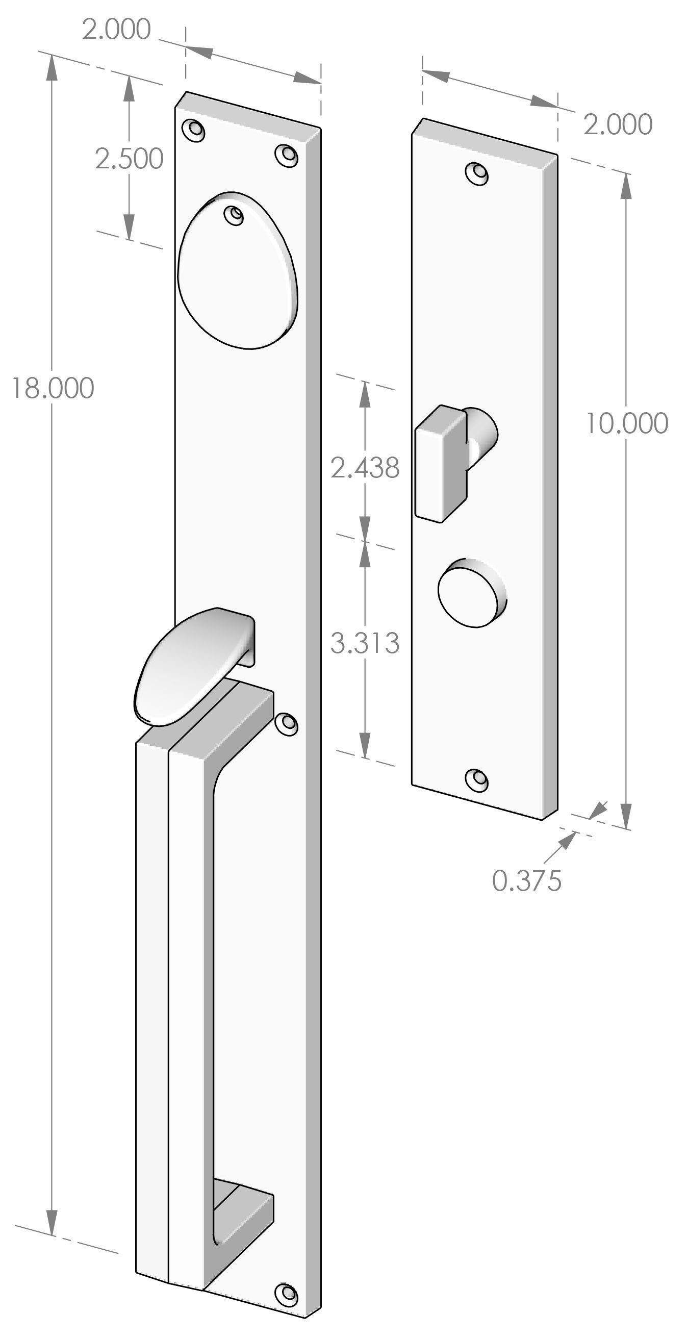 CS-910 Handle x Knob Mortise Lock Door Entry Set Specifications