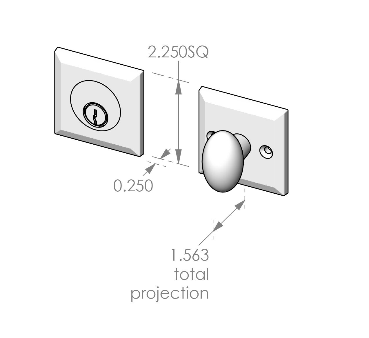 CS-502 - 503DB Bevel Edge Auxiliary Deadbolt Set Specifications