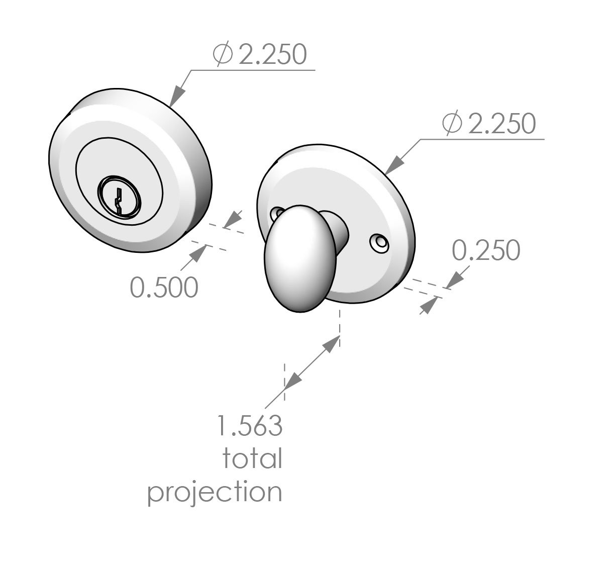CS-504 - 507DB Bevel Edge Auxiliary Deadbolt Set Specifications
