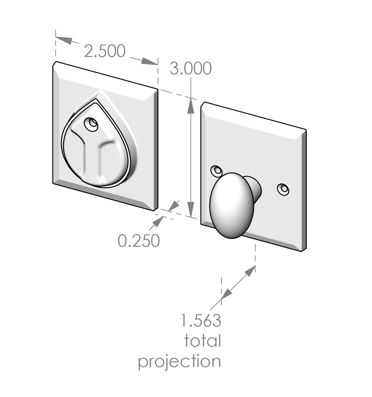 CS-509 - 510DB Bevel Edge Auxiliary Deadbolt Set Specifications