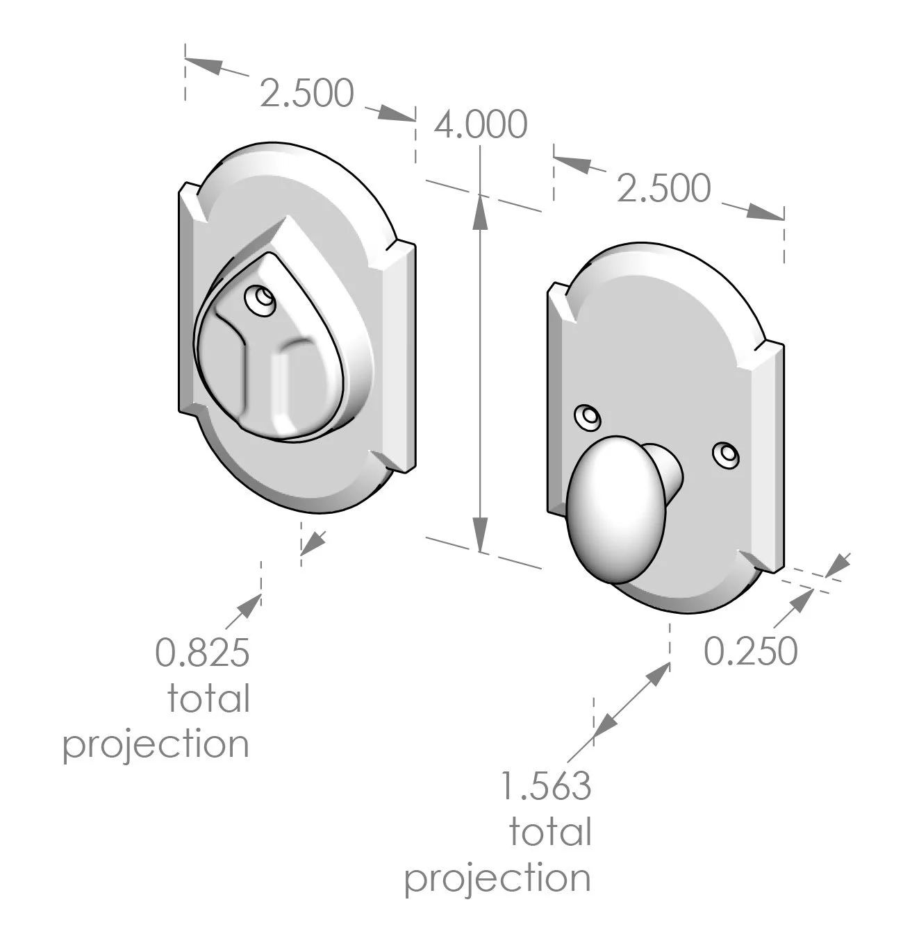 CS-A509 - A510DB Arch Auxiliary Deadbolt Set Specifications