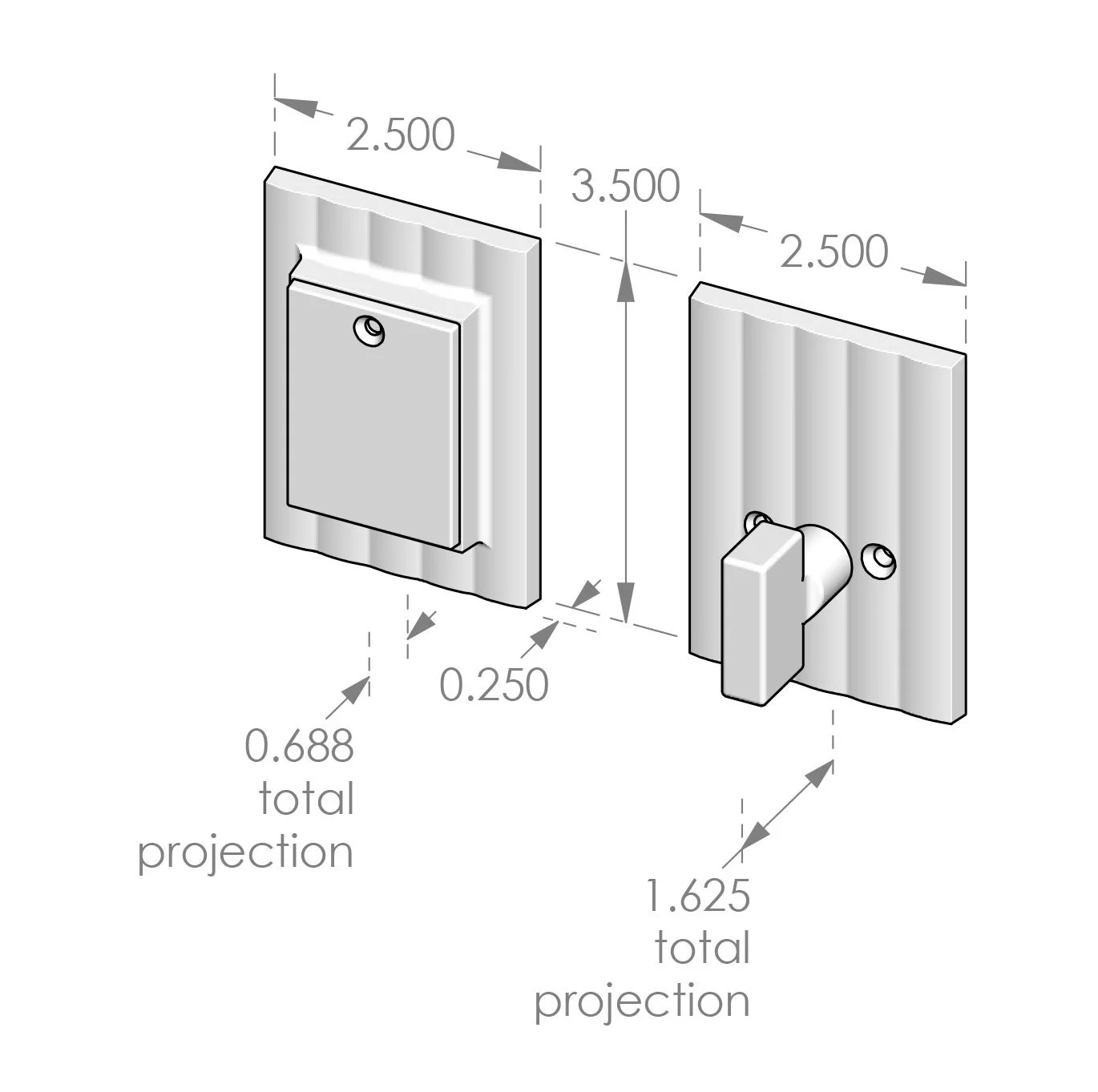 CS-513 - 514DB Corrugated Auxiliary Deadbolt Set Specifications