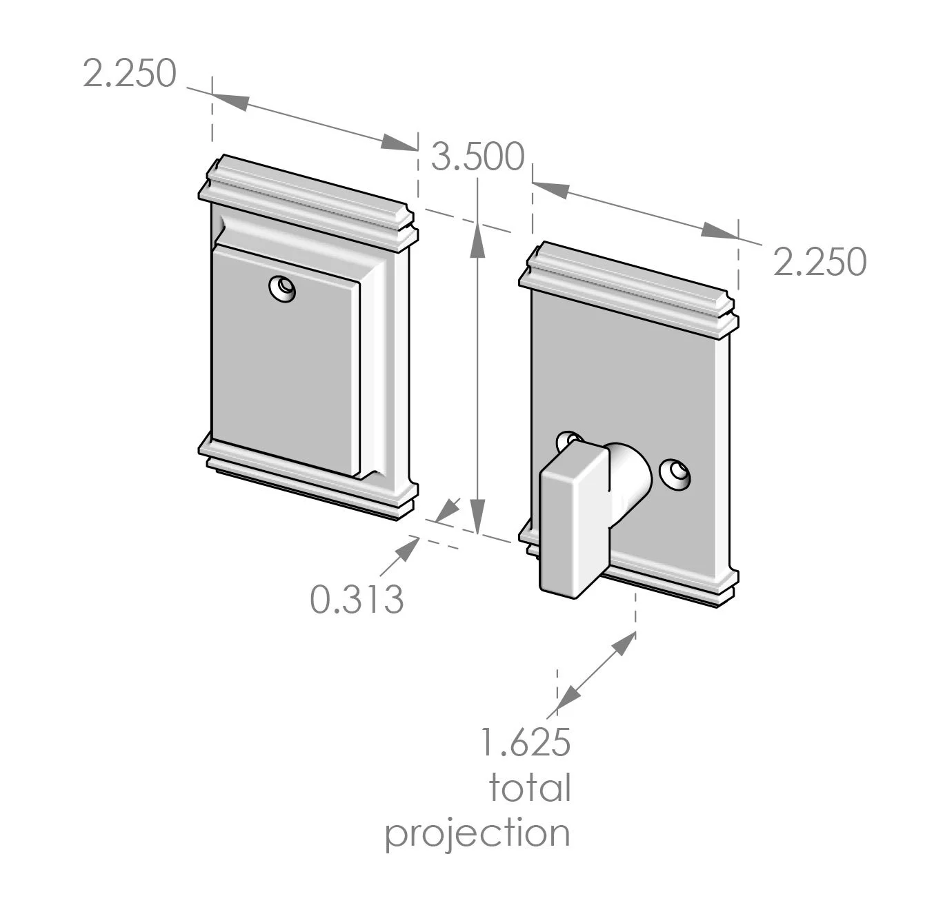 CS-515 - 516DB Hampton Auxiliary Deadbolt Set Specifications