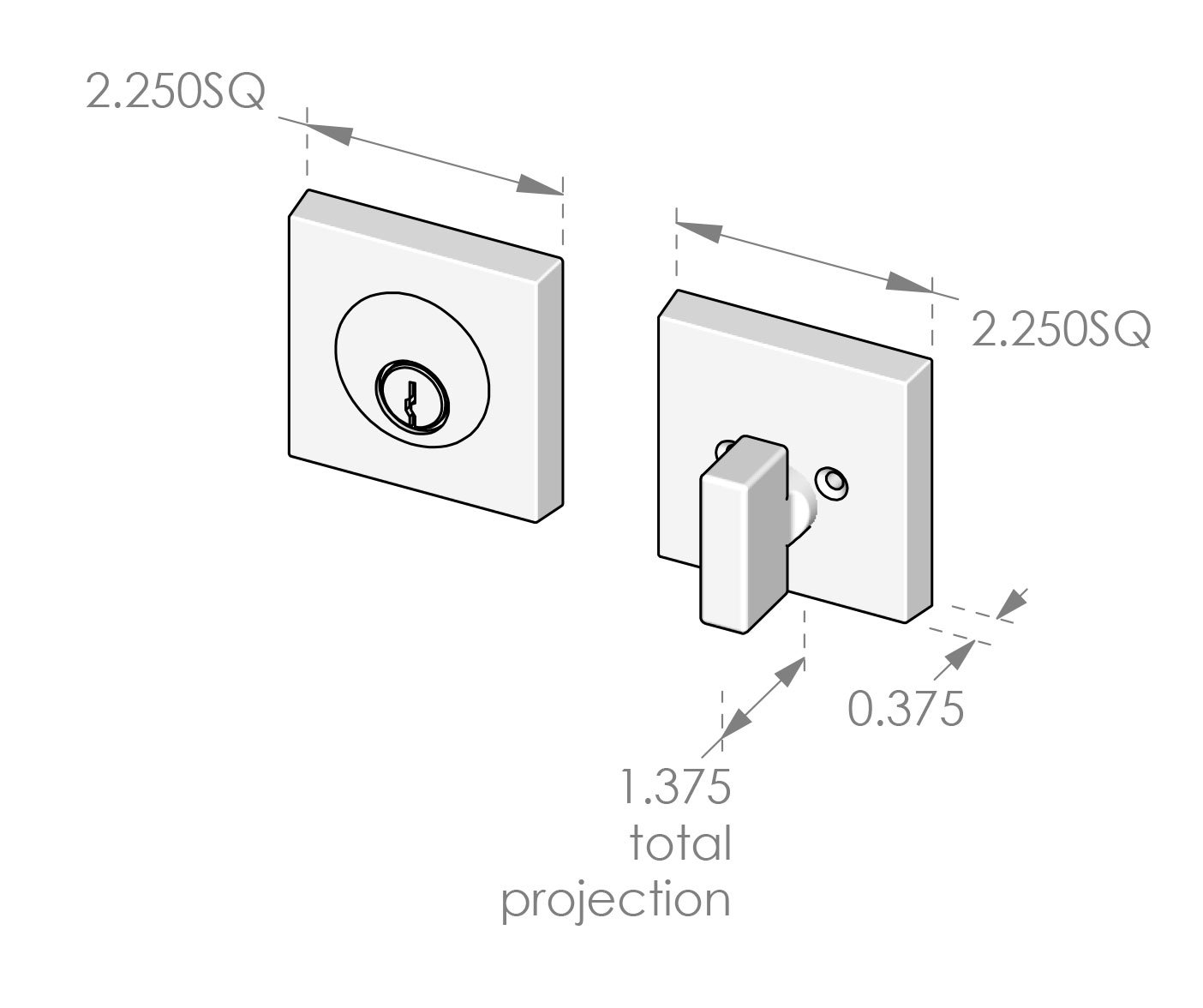 CS-9502 - 9503DB Contemporary Auxiliary Deadbolt Set Specifications