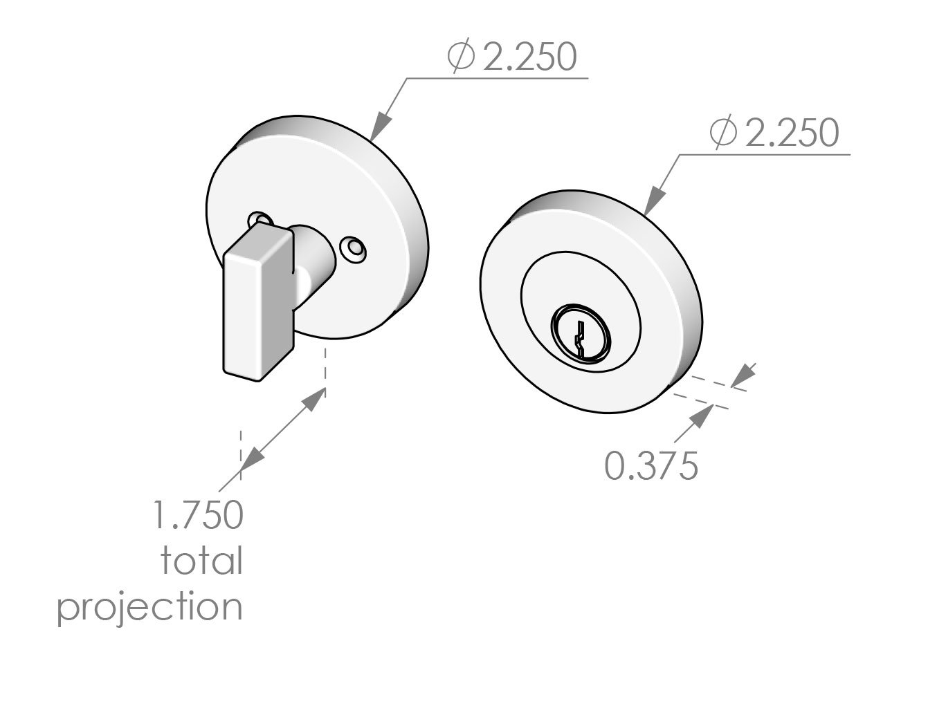 CS-9504 - 9507DB Contemporary Auxiliary Deadbolt Set Specifications