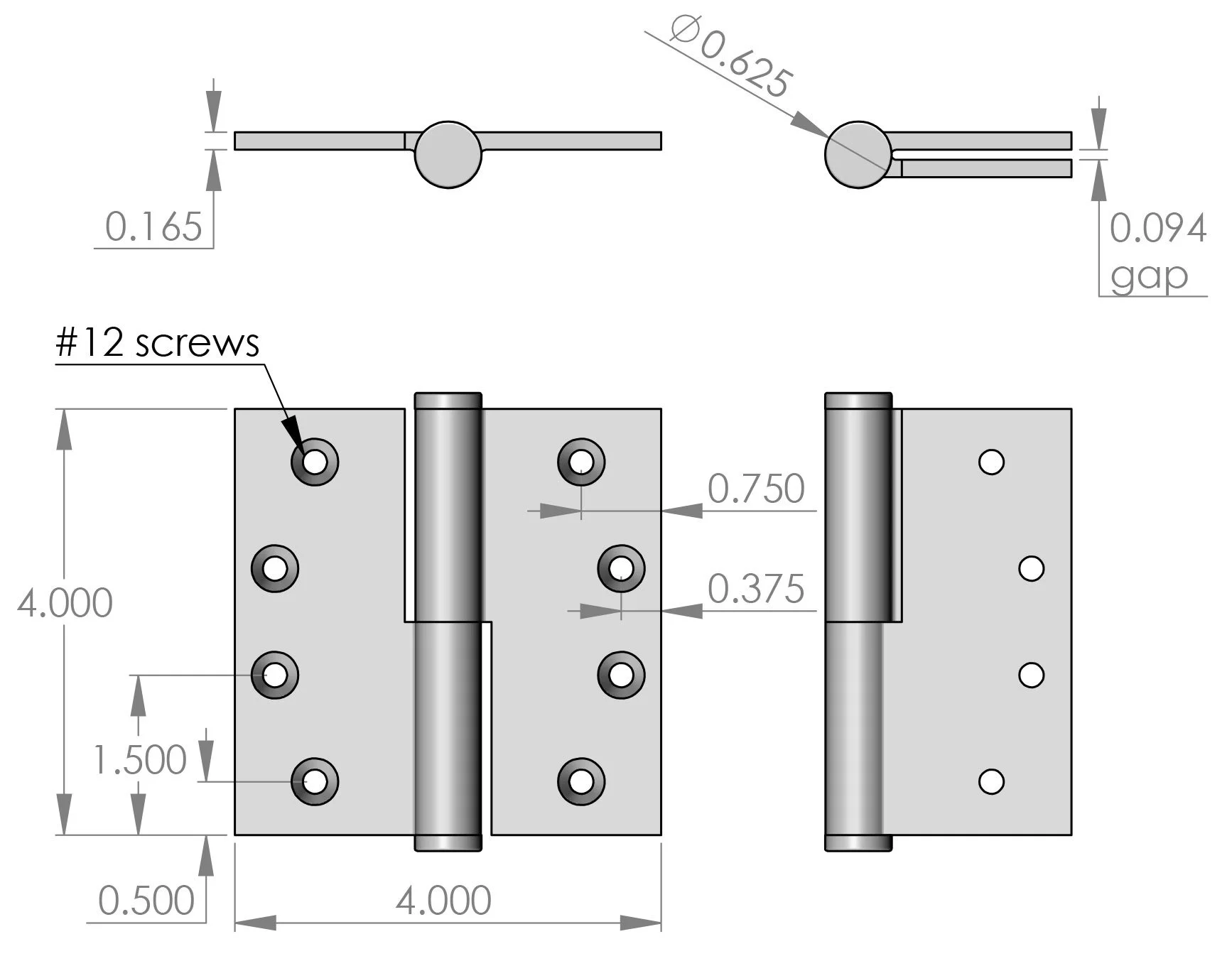 BH-4040 Door Hinge Specifications