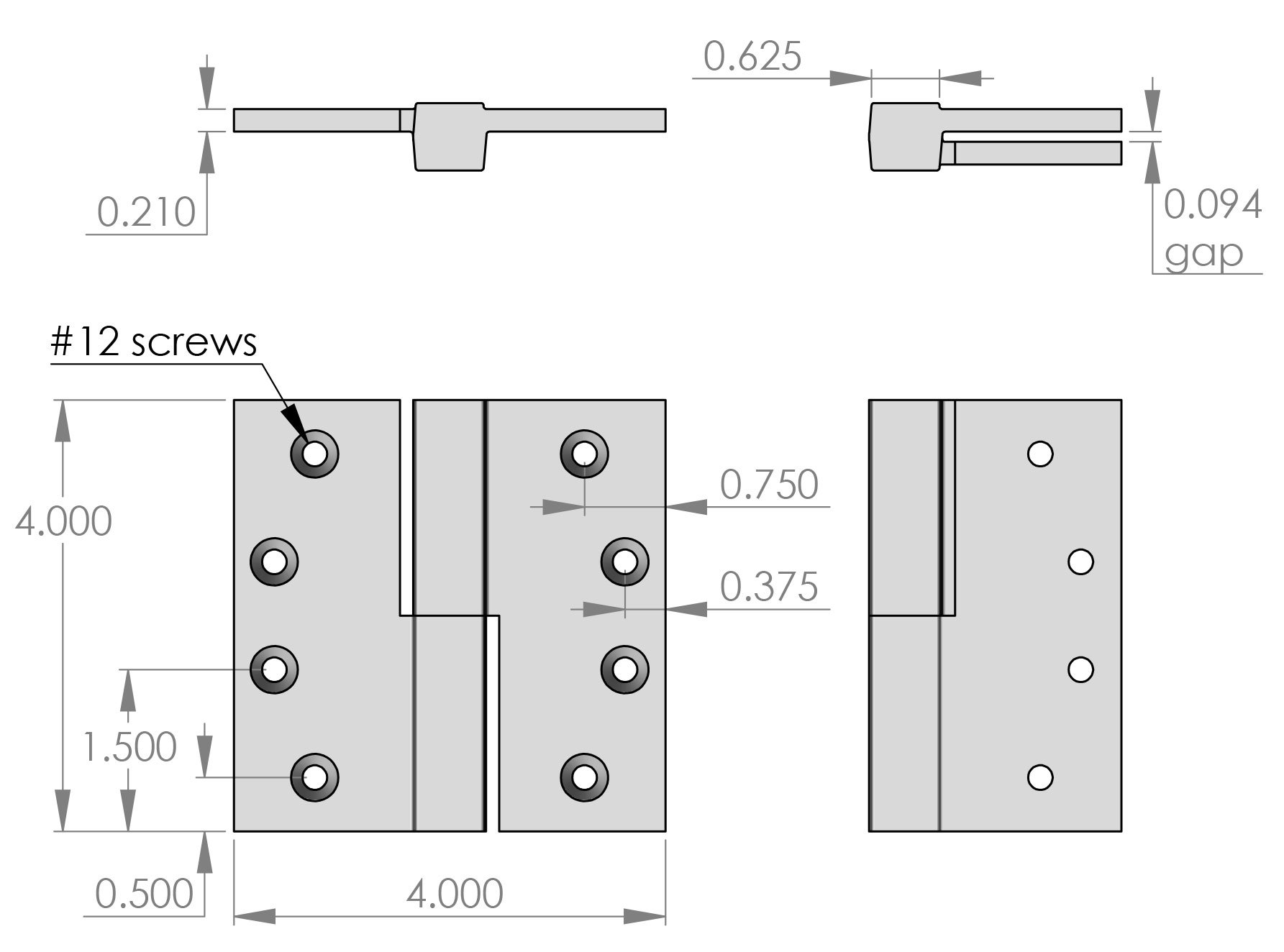 BH-SQ4040 Square Knuckle Door Hinge Specifications