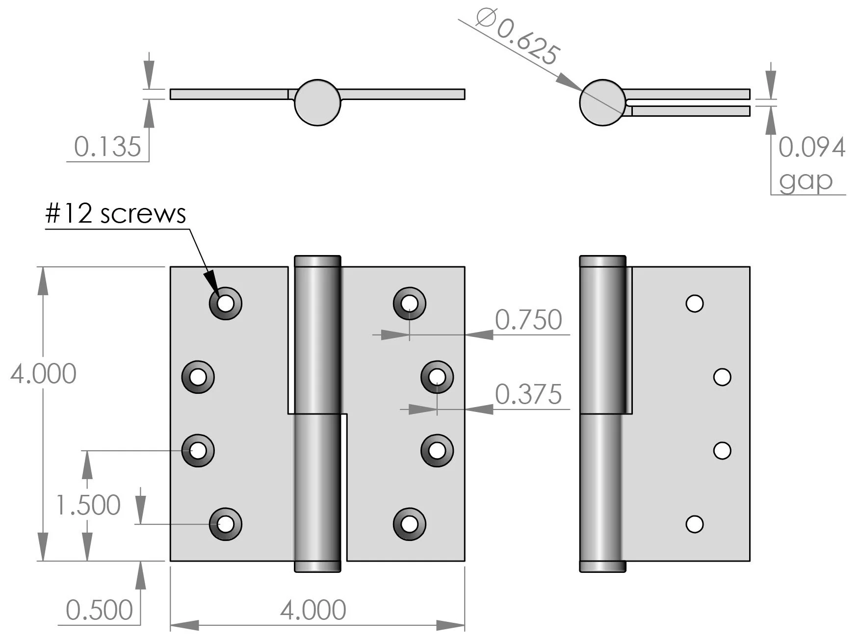 BHT-4040-2K Door Hinge Specifications