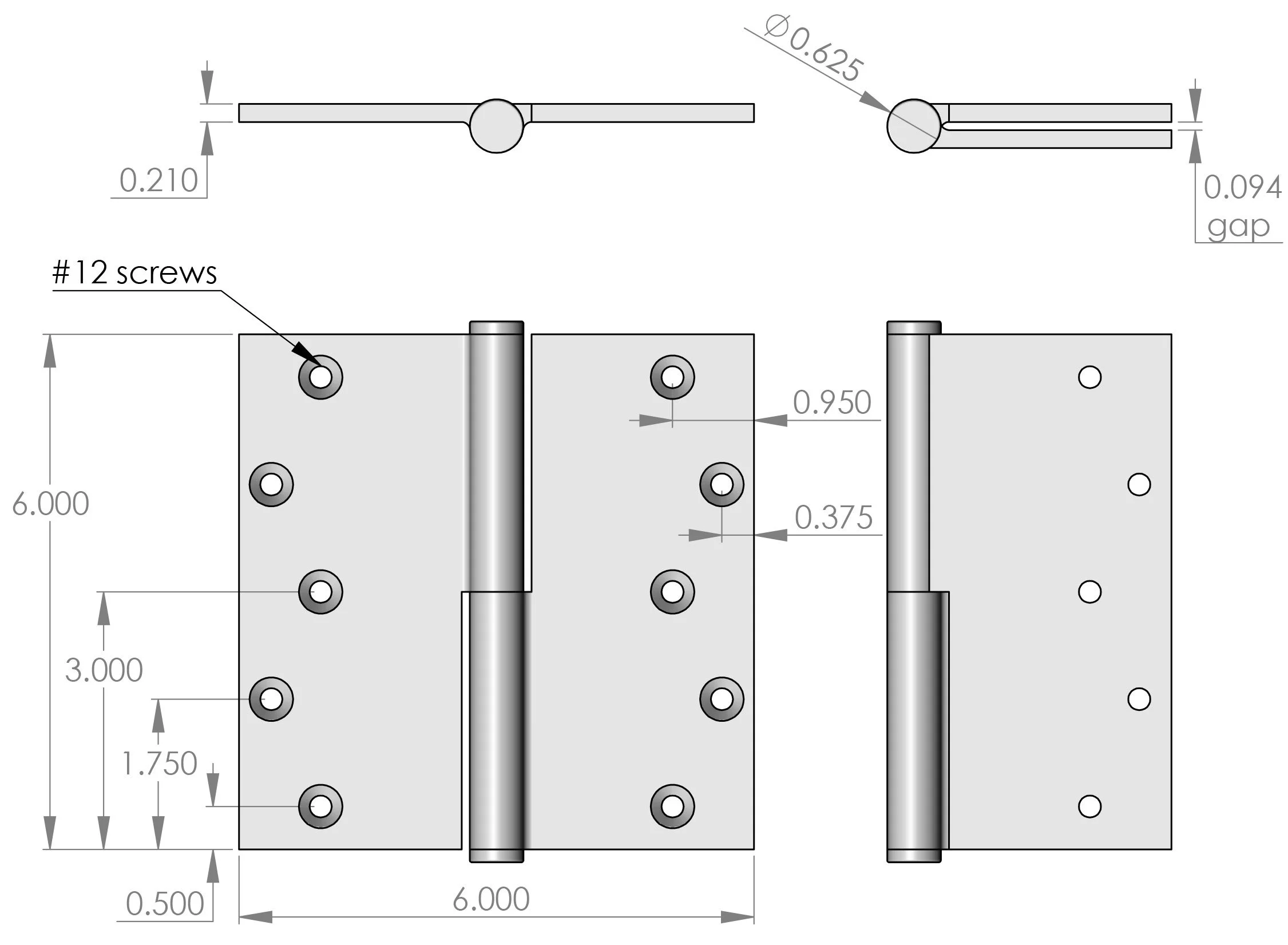 BH-6060 Door Hinge Specifications