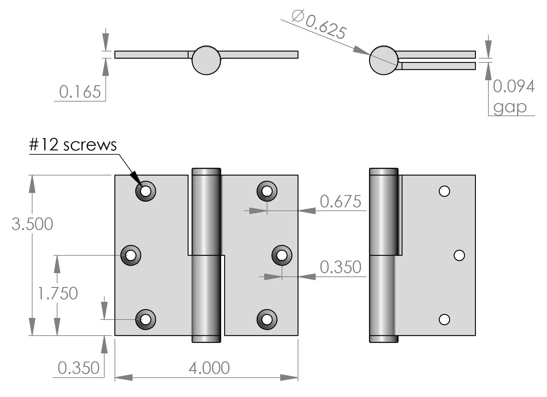 BH-3540 Door Hinge Specifications