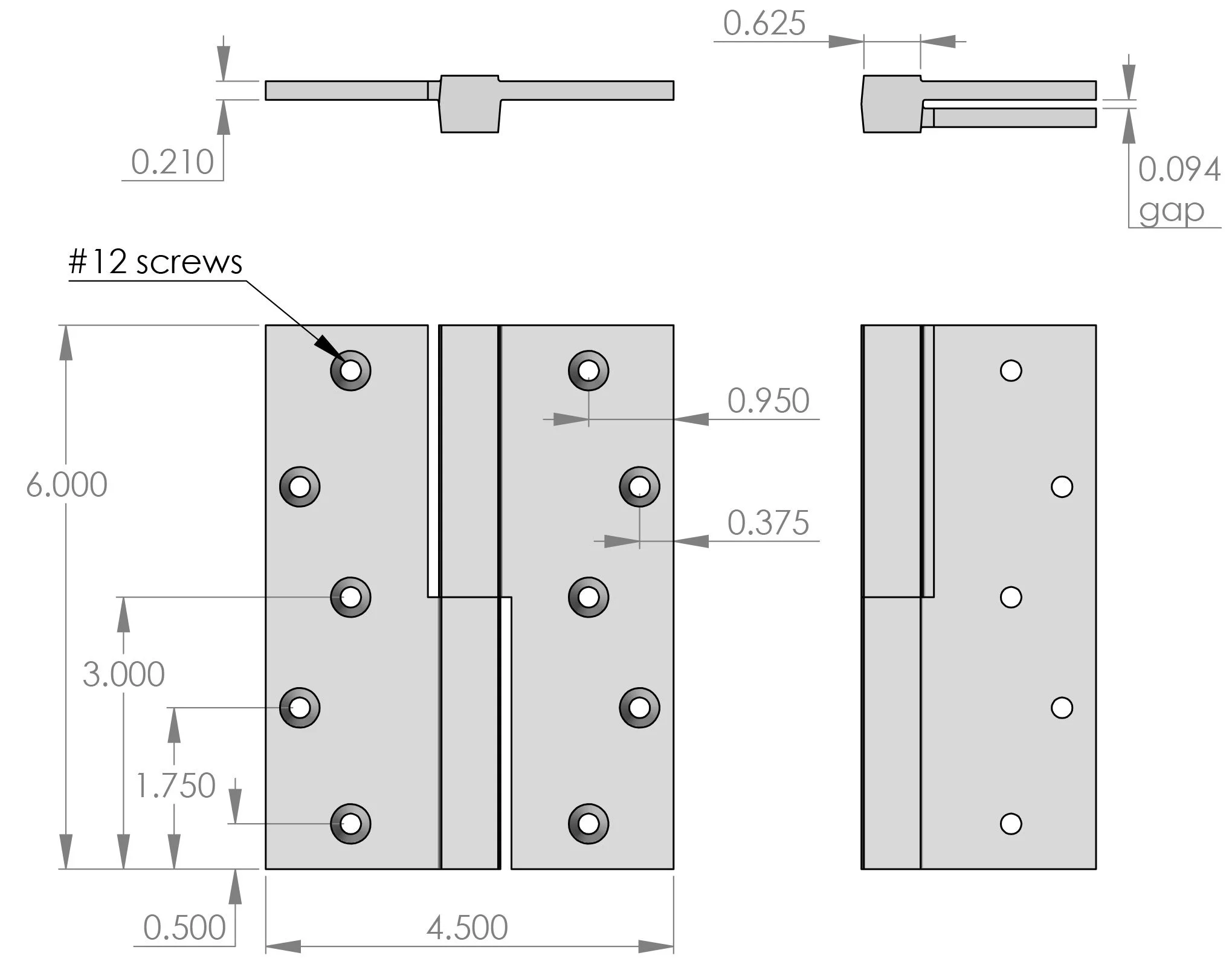 BH-SQ6045 Square Knuckle Door Hinge Specifications