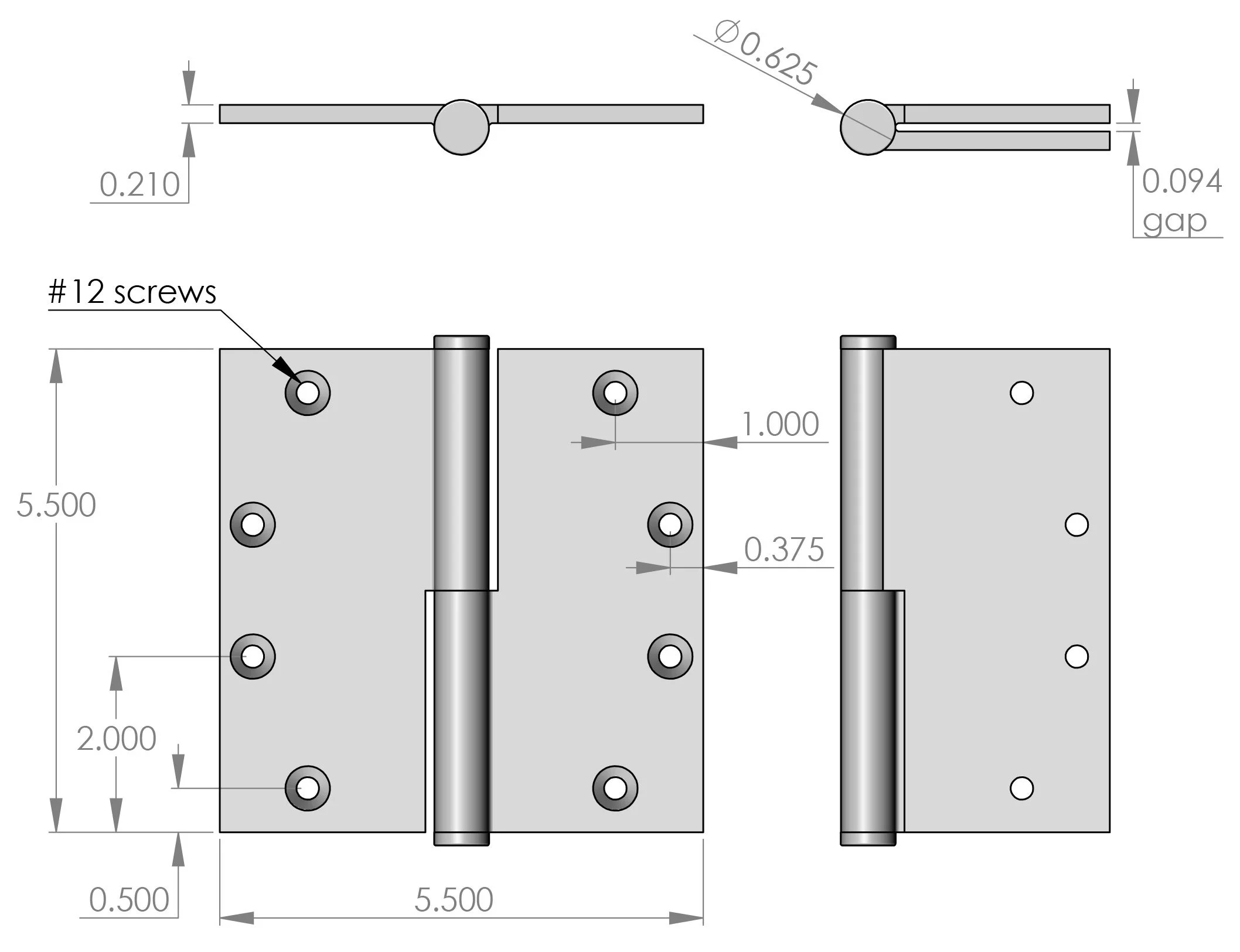 BH-5555 Door Hinge Specifications