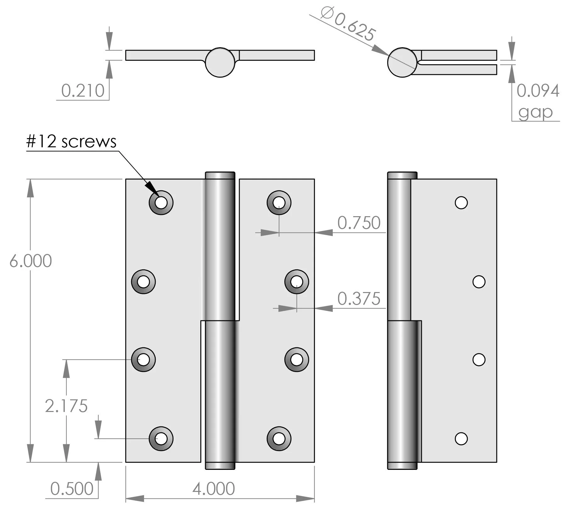 BH-6040 Door Hinge Specifications