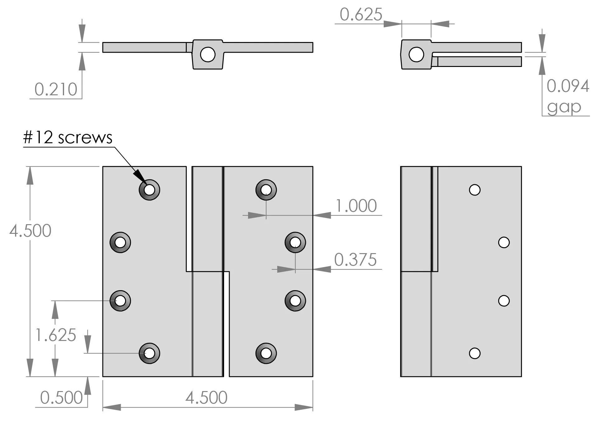 BH-SQ4545 Square Knuckle Door Hinge Specifications