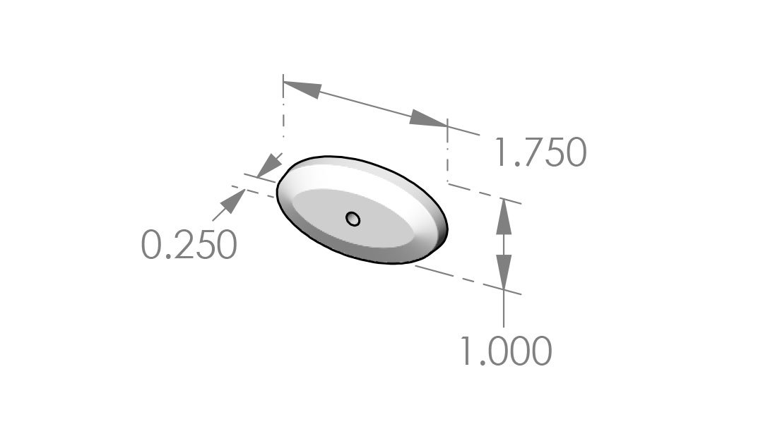 CKE-OP175 Bevel Edge Oval Cabinet Knob Escutcheon Specifications