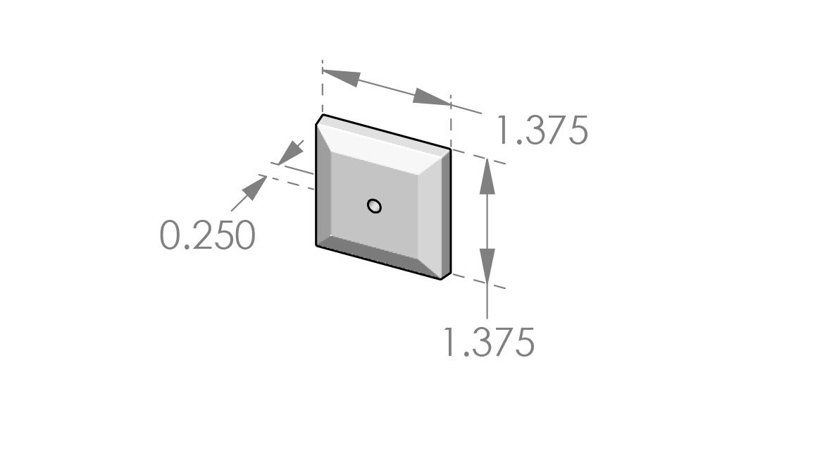 CKE-138 Bevel Edge Square Cabinet Knob Escutcheon Specifications