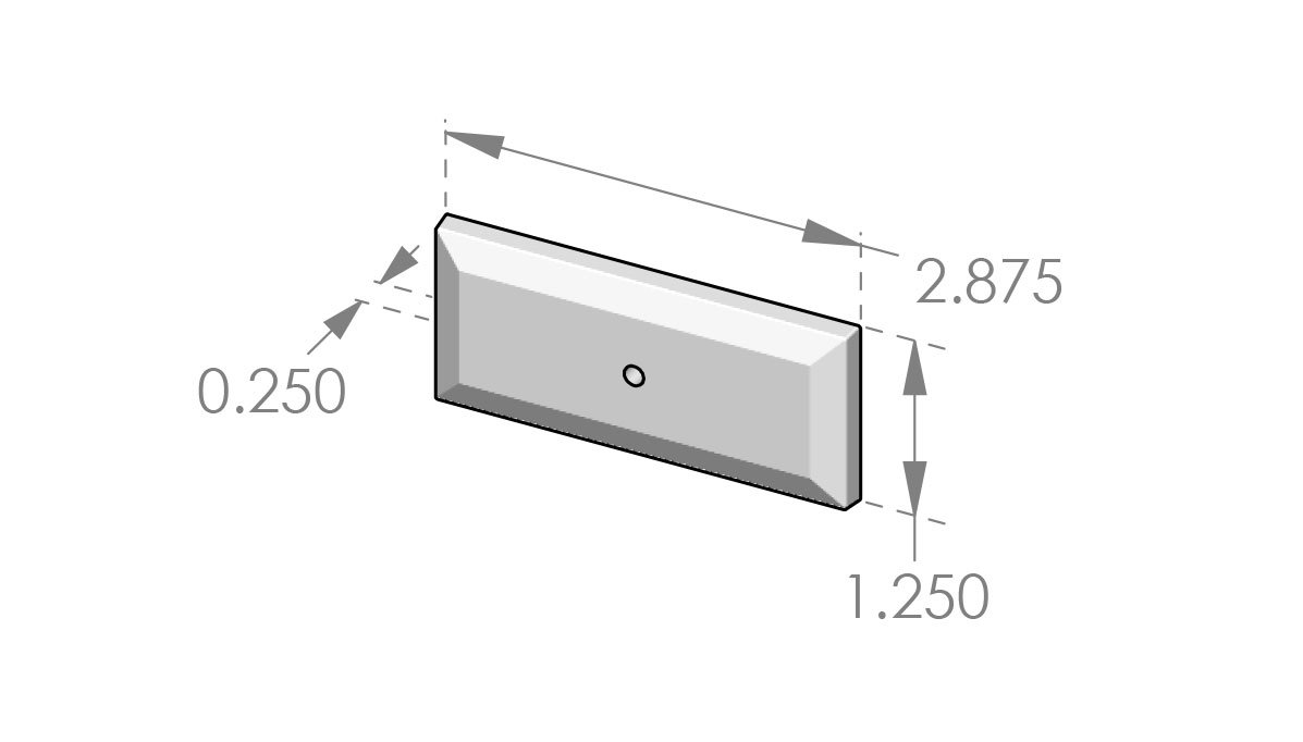 CKE-DRB-4 Bevel Edge Rectangular Cabinet Knob Escutcheon Specifications