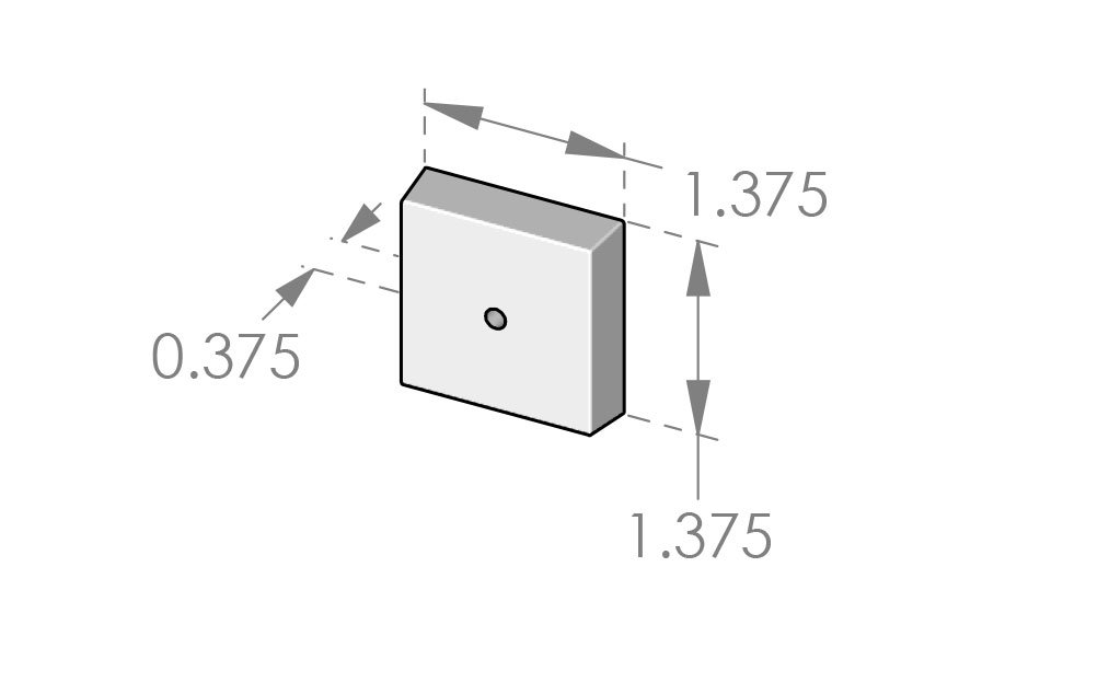 CKE-9138 Contemporary Square Cabinet Knob Escutcheon Specifications