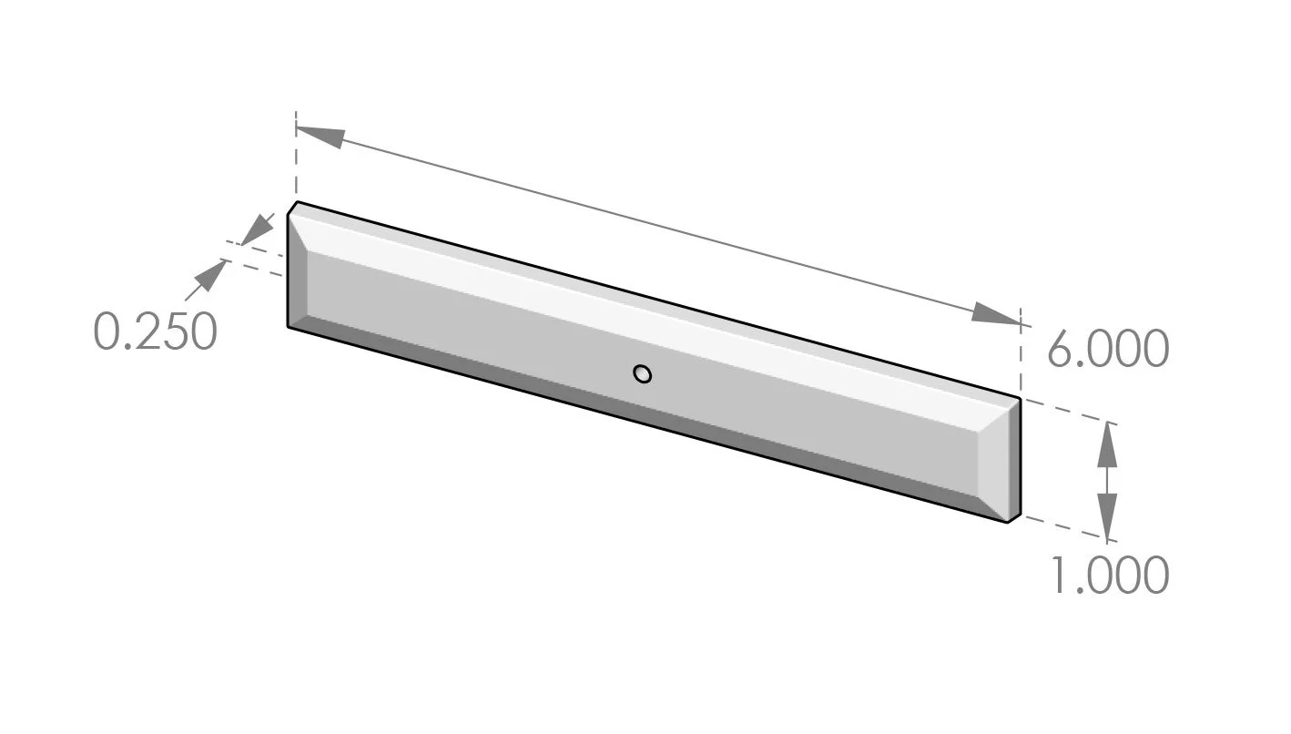 CKE-160 Bevel Edge Rectangular Cabinet Knob Escutcheon Specifications