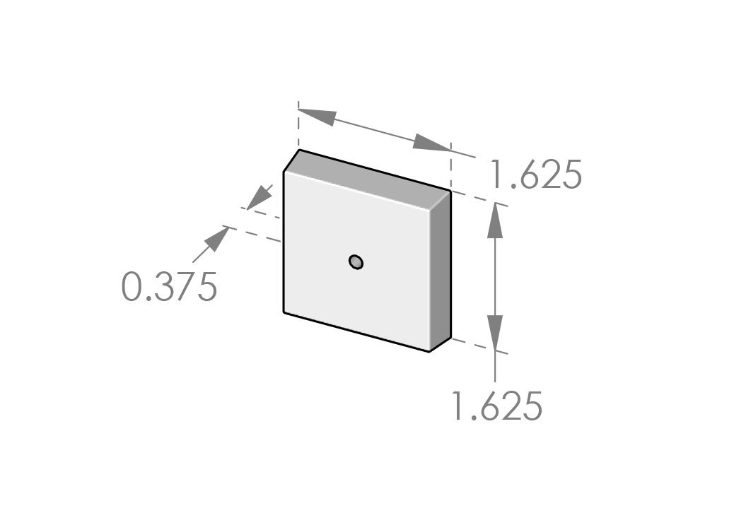 CKE-9158 Contemporary Square Cabinet Knob Escutcheon Specifications