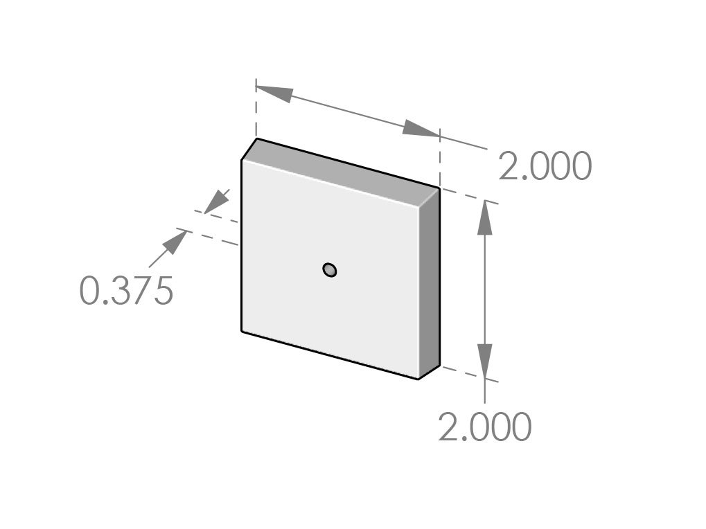 CKE-9200 Contemporary Square Cabinet Knob Escutcheon Specifications