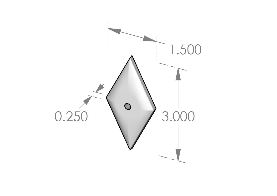 CKE-300DI-SOFT Diamond w/Soft Bevel Cabinet Knob Escutcheon Specifications