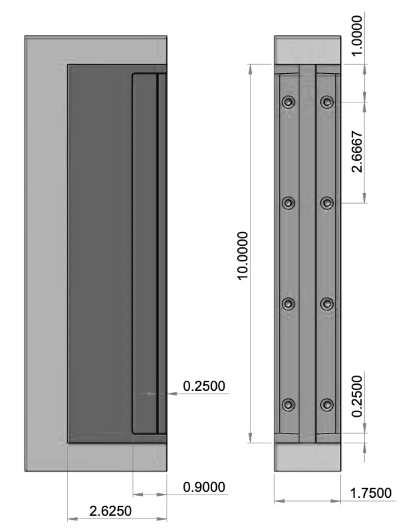 FEP-210DBL-T 1.75 Edge Flush Pull Double with T-Pull Specifications