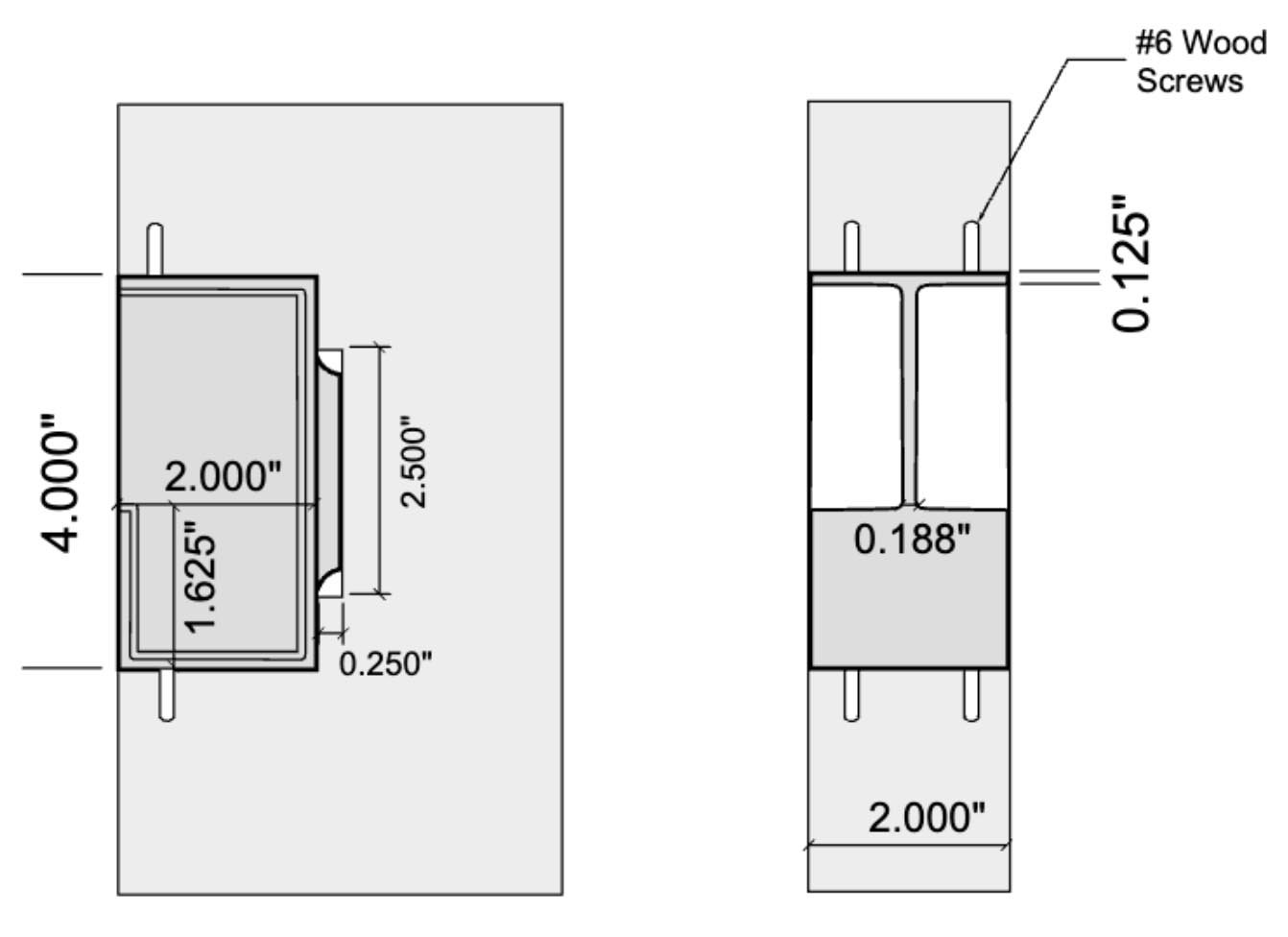FEP-T4-2 Edge Flush Pull with Tab Specifications