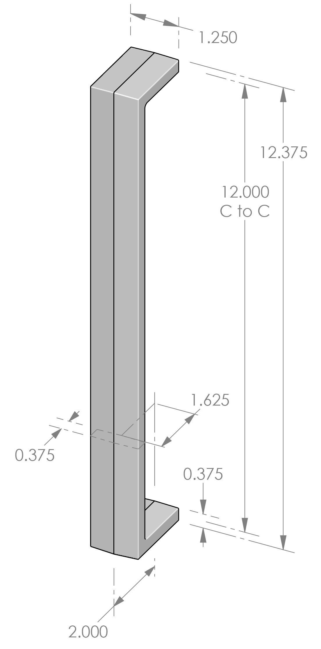 AP-914-12 Contemporary Appliance Pull Specifications