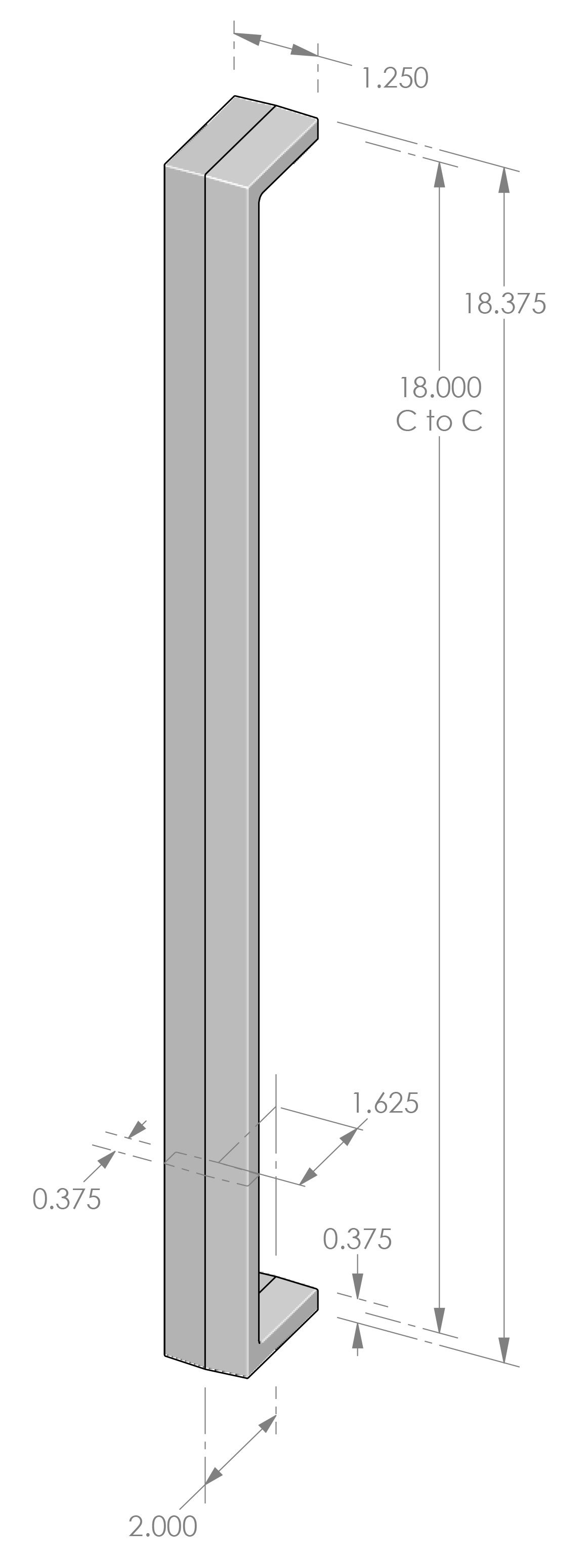 AP-914-18 Contemporary Appliance Pull Specifications