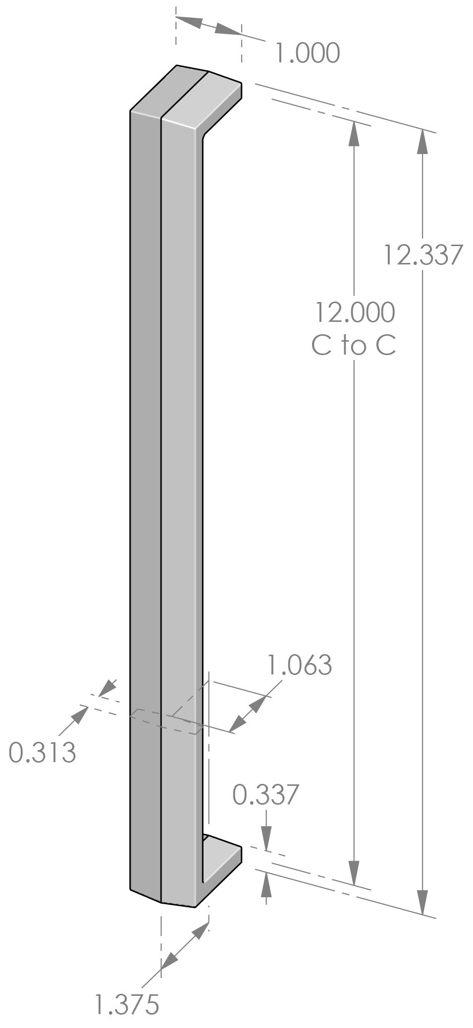 AP-958-12 Contemporary Appliance Pull Specifications