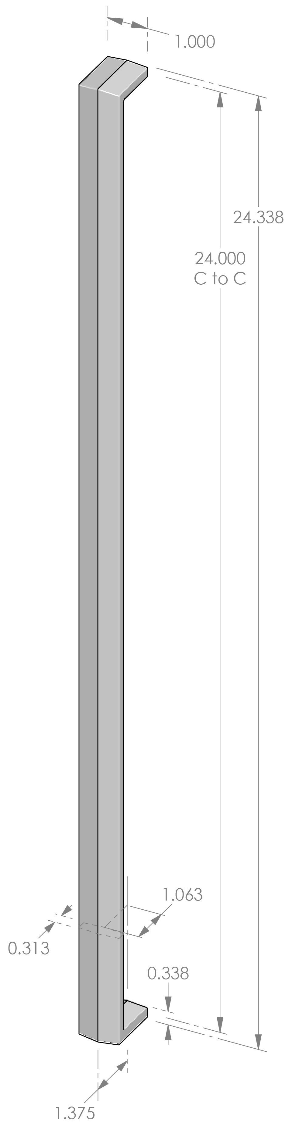 AP-958-24 Contemporary Appliance Pull Specifications