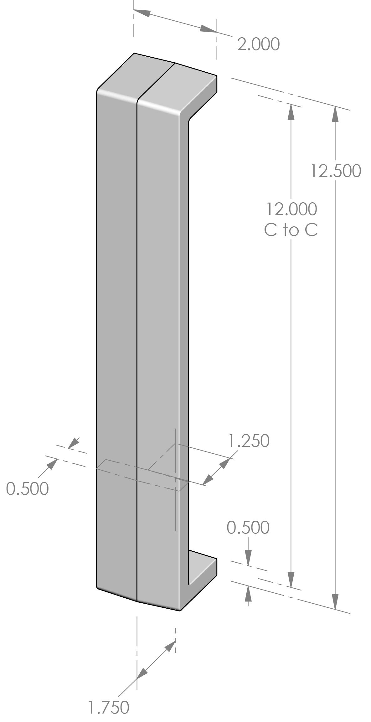 AP-970-12 Contemporary Appliance Pull Specifications