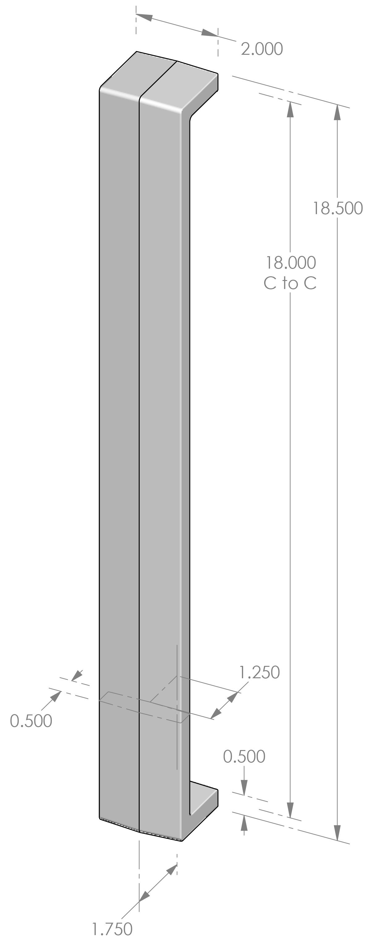 AP-970-18 Contemporary Appliance Pull Specifications
