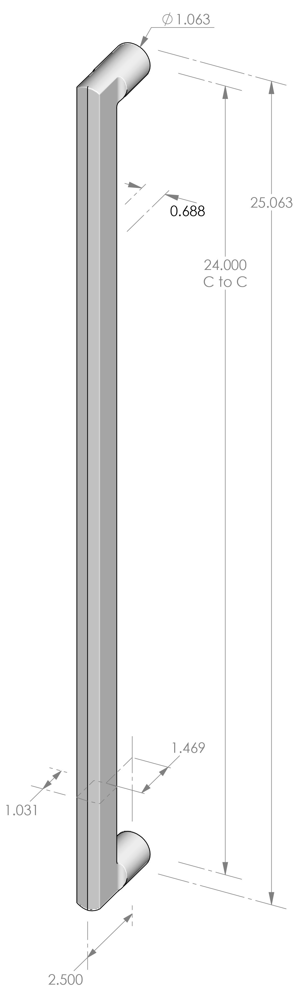 AP-9100-24 Contemporary Appliance Pull Specifications