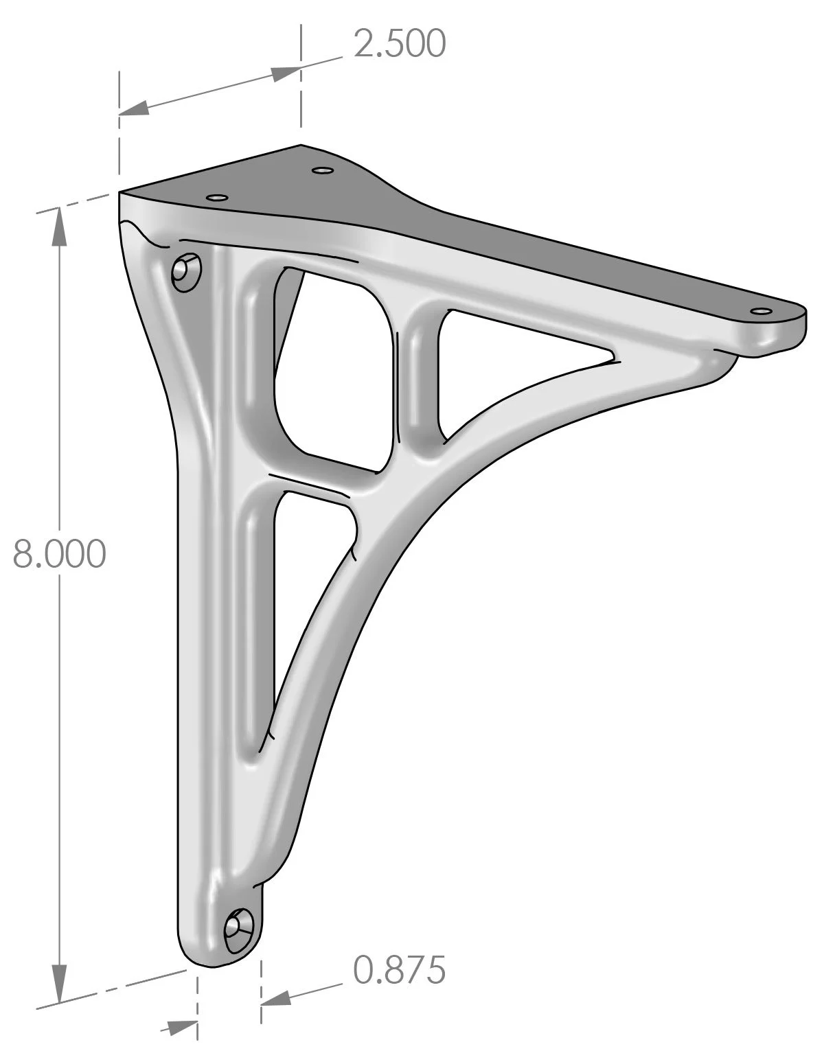BKT-8 Corner Bracket Specifications