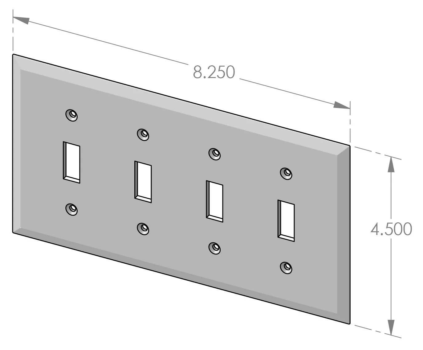 EC-104 4-Gang Switchplate Cover Specifications