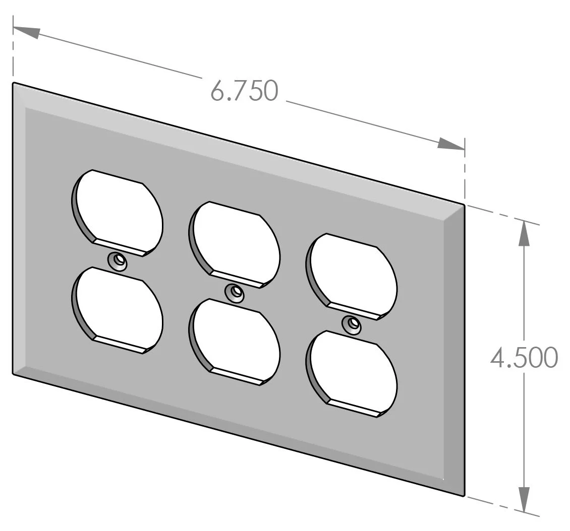 EC-203 3-Gang Outlet Cover Specifications