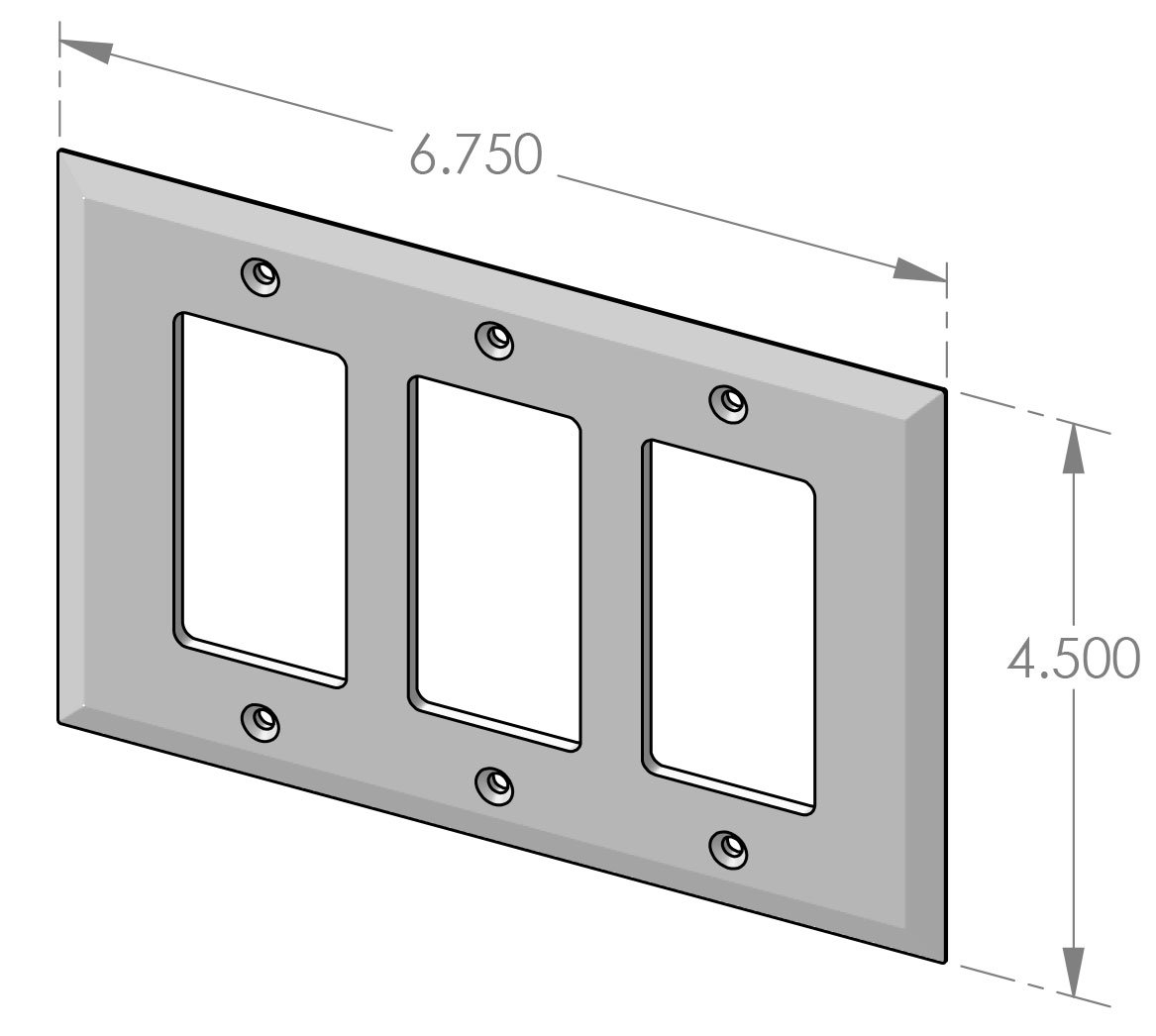 EC-303 3-Gang Decora Cover Specifications