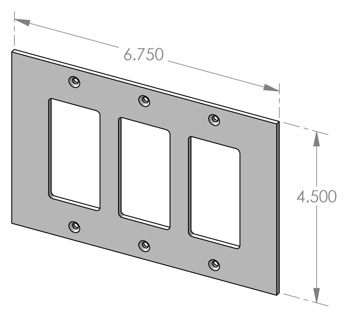 EC-9303 3-Gang Decora Cover Specifications