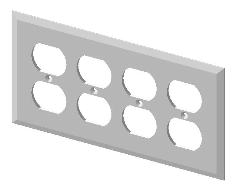 EC-204 4-Gang Outlet Cover