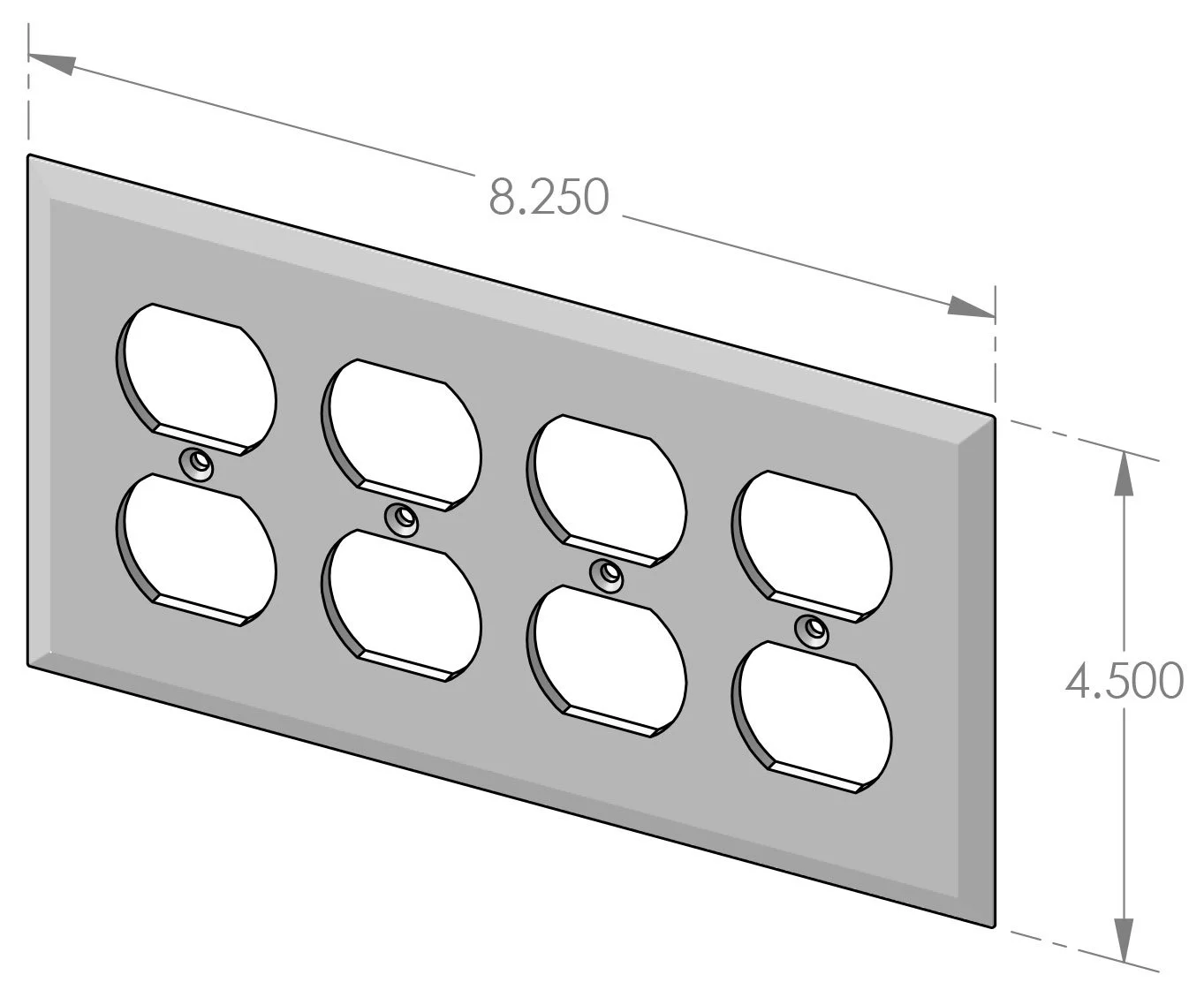 EC-204 4-Gang Outlet Cover Specifications