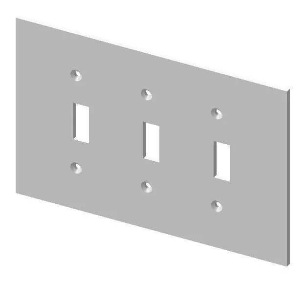 EC-9103 3-Gang Switchplate Cover